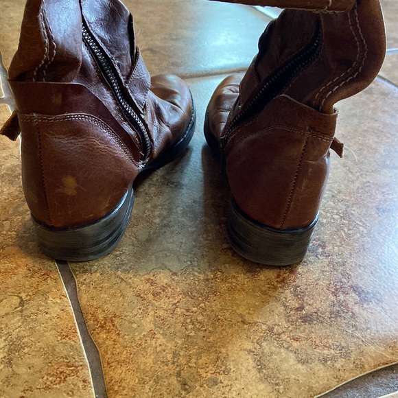 Bed Stu Distressed Brown Leather Mid Calf Moto Boots Size 8 - Picture 8 of 11